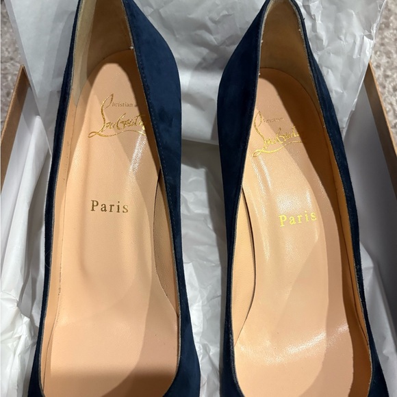 Christian Louboutin Women's Suede Navy Heels - Picture 9 of 9